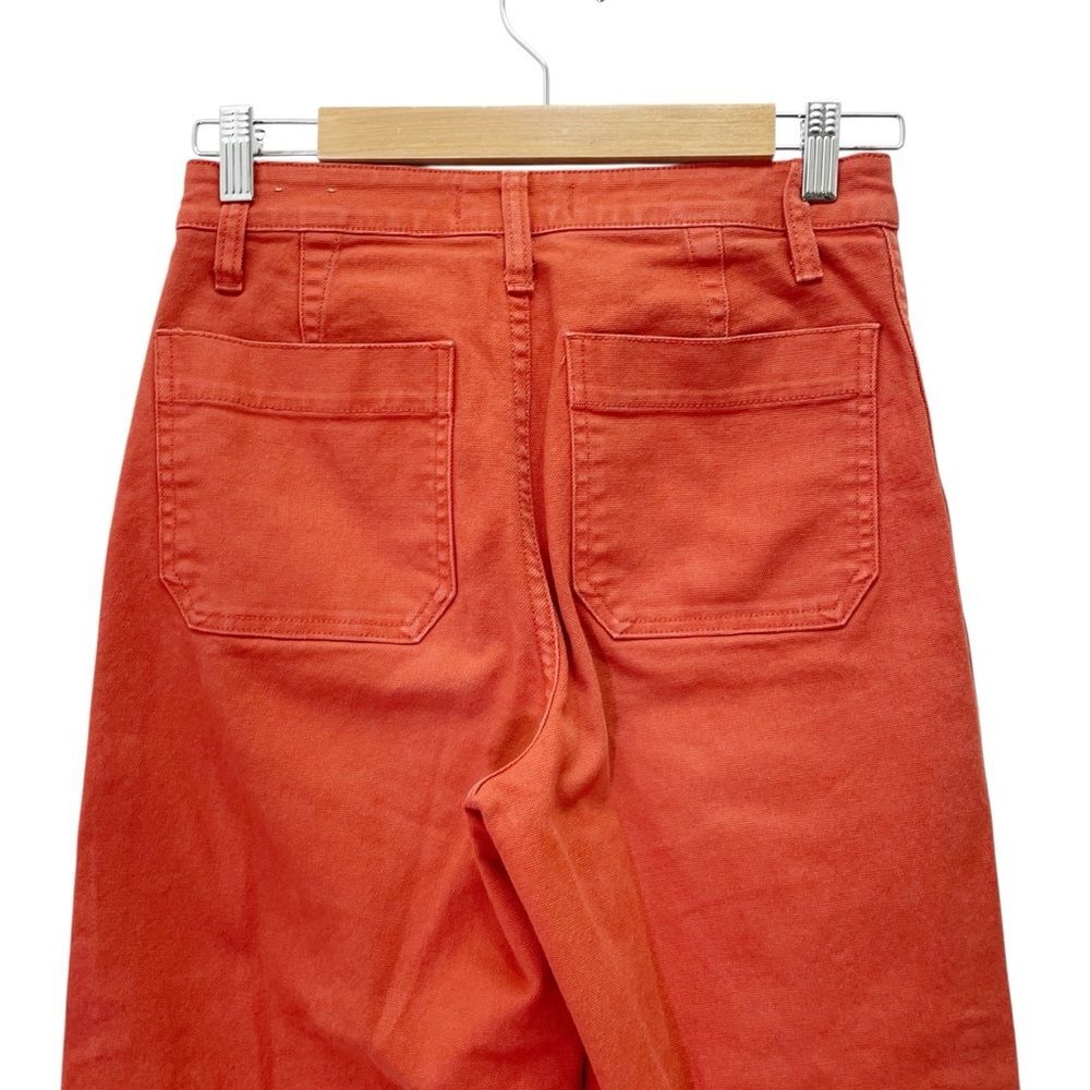 Madewell Slim Emmett Wide Leg Crop Pants Warm Nutmeg Rust Cotton Size 24 | 00 - Picture 7 of 12